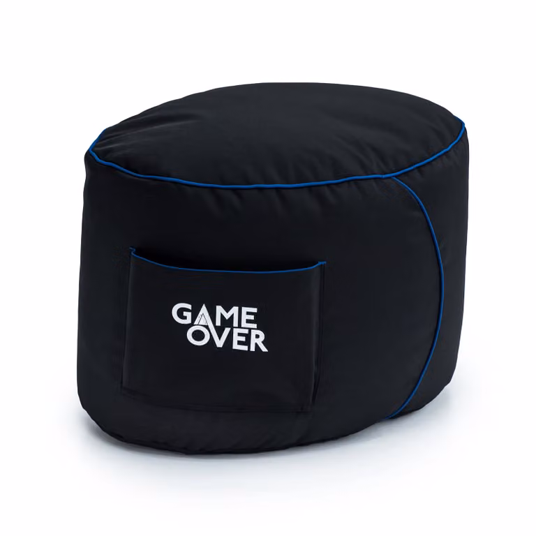 GameOver Store Soul Reaper Video Gaming Bean Bag Footstool, Black, W/D/H: 40 x 40 x 42 cm