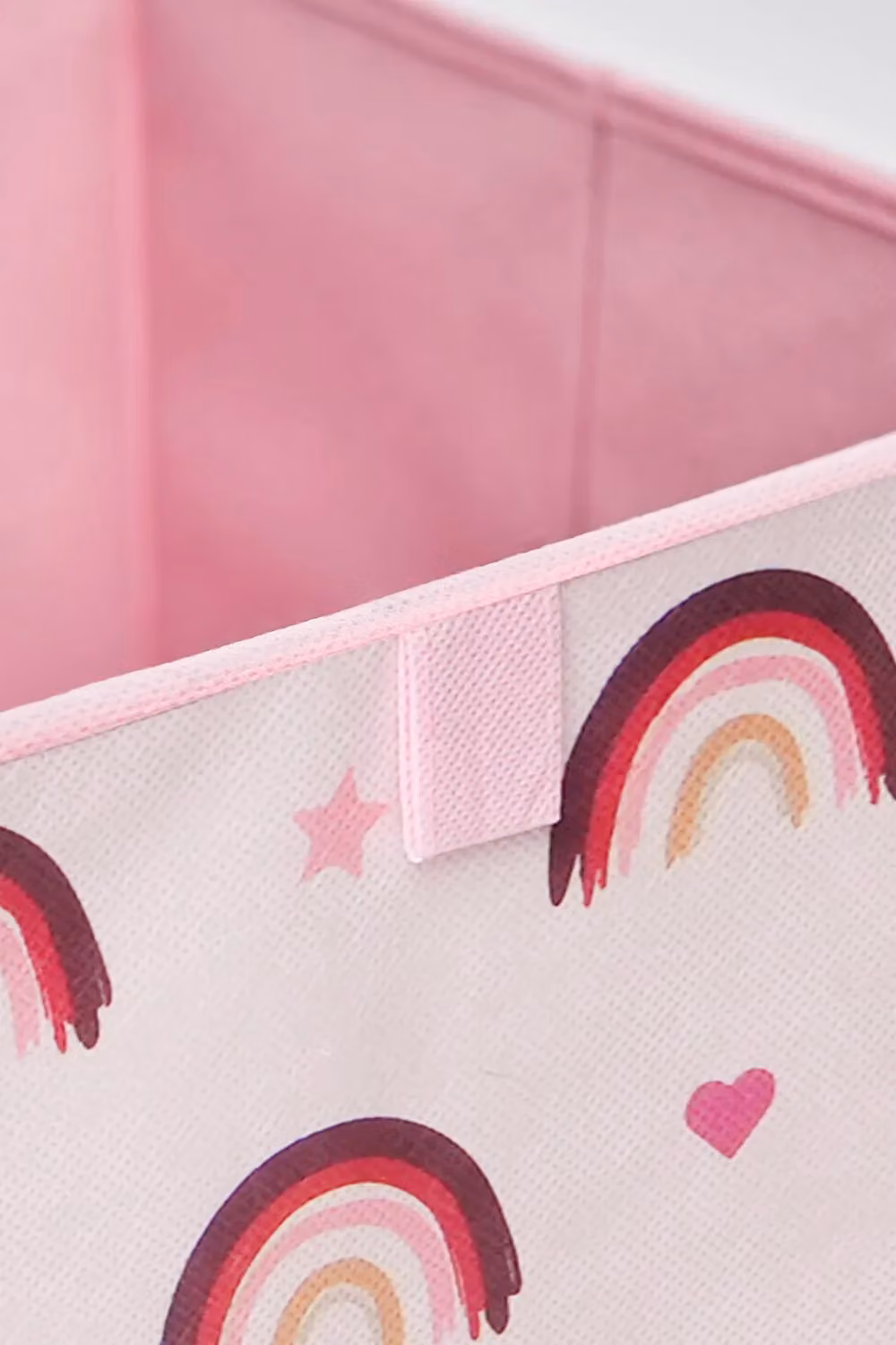 OHS Pack of 2 Rainbow Print Foldable Kids Storage Cube Organisers in Pink and Purple, W/D/H: 27.0 x 27.0 x 27.0 cm – 3