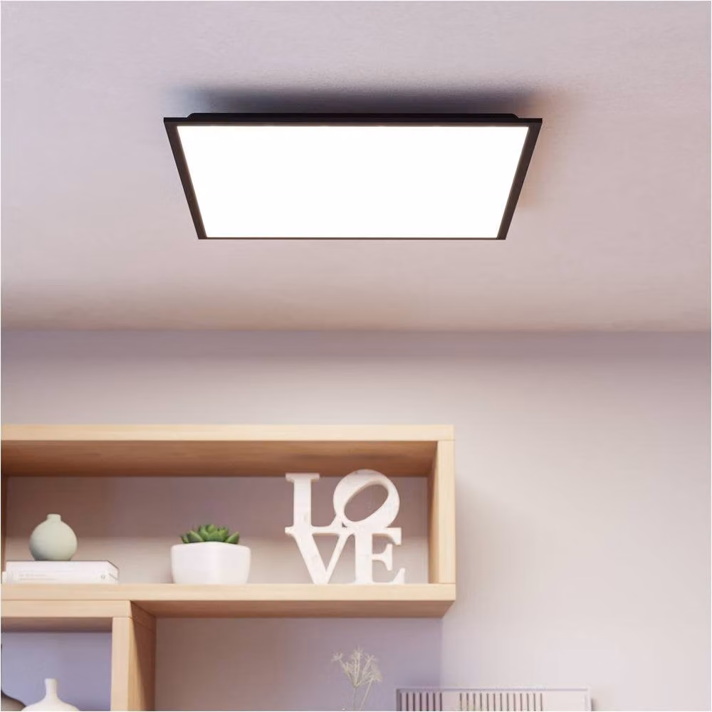 Loops Modern Black Square LED Ceiling Light with Included Bulb – 2