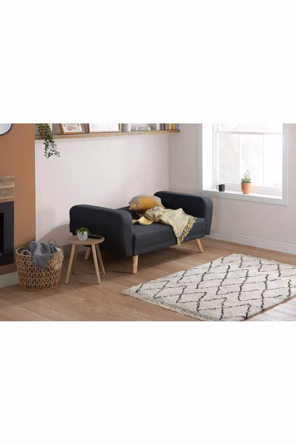 Birlea Farrow Modern Grey Fabric Click Clack Sofa Bed – 2