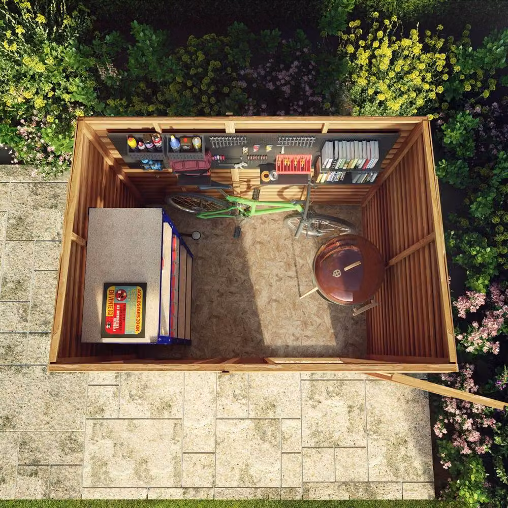 Mercia Brown Wooden Overlap Pent Shed with Window and Single Door, W: 213.4 cm, D: 155.8 cm, H: 201 cm – 5
