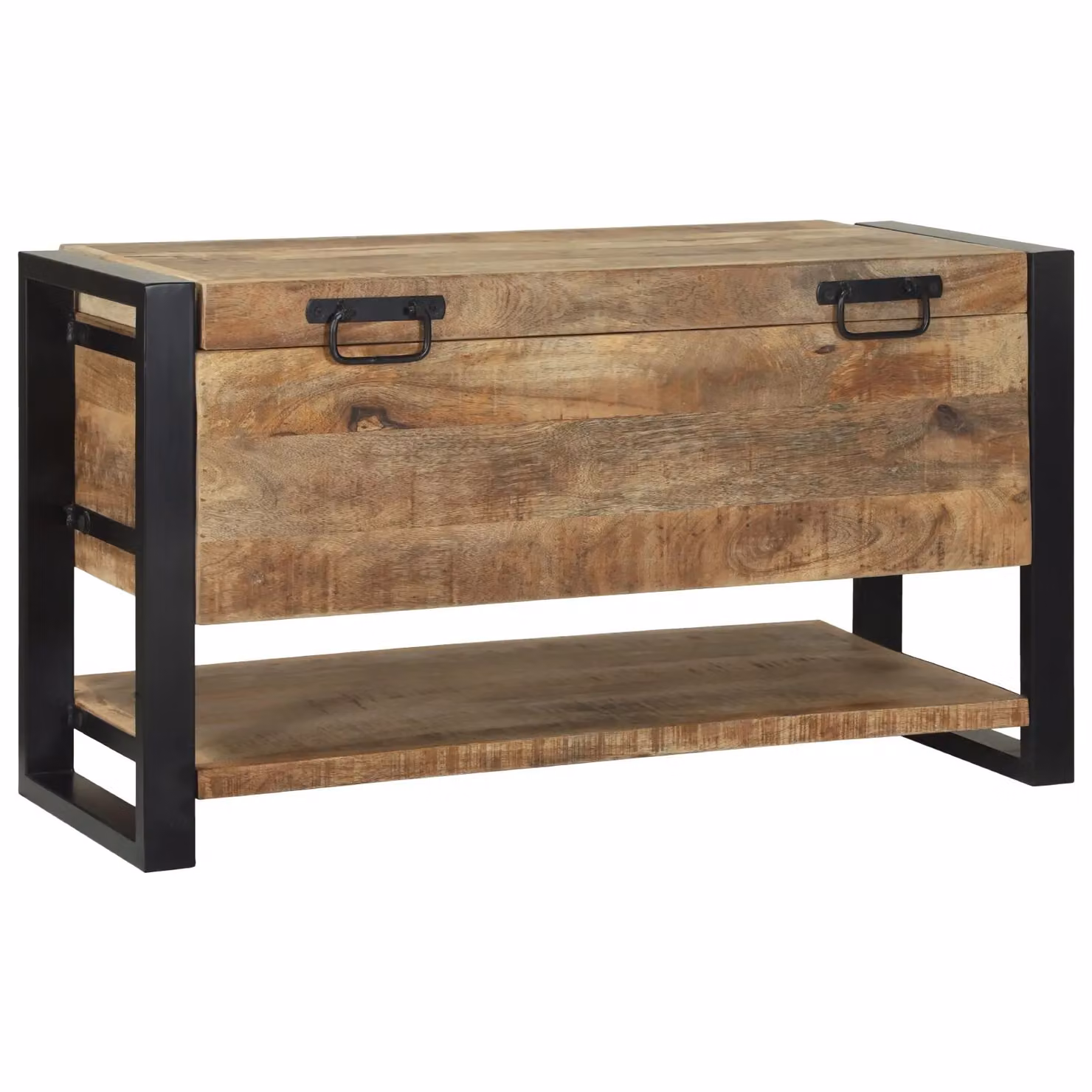 Berkfield Home Solid Mango Wood Storage Chest in Brown, W/D/H: 80 x 35 x 45 cm – 2