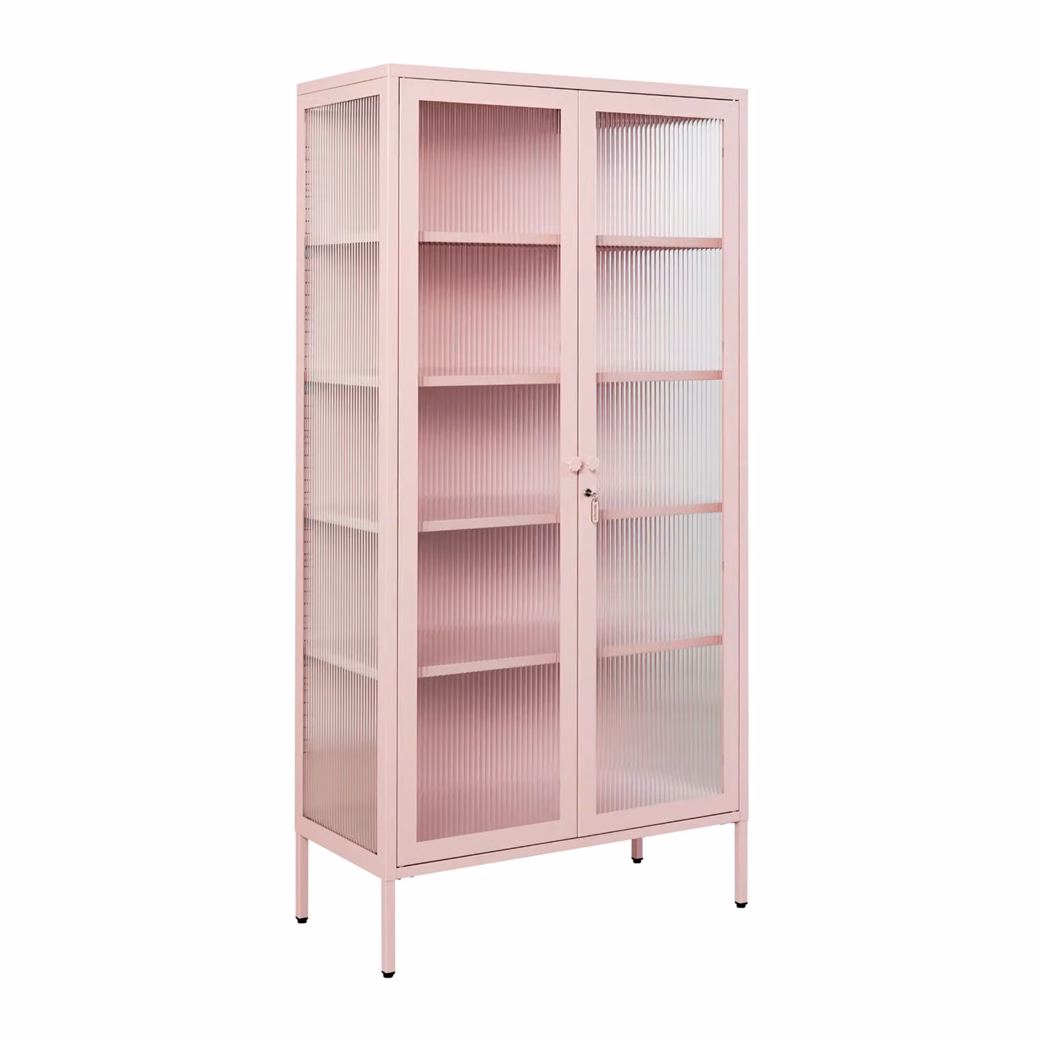 Mustard Made The Collector Pink Freestanding Cabinet with Glass Doors, H 170 x W 85 x D 40 cm – 2