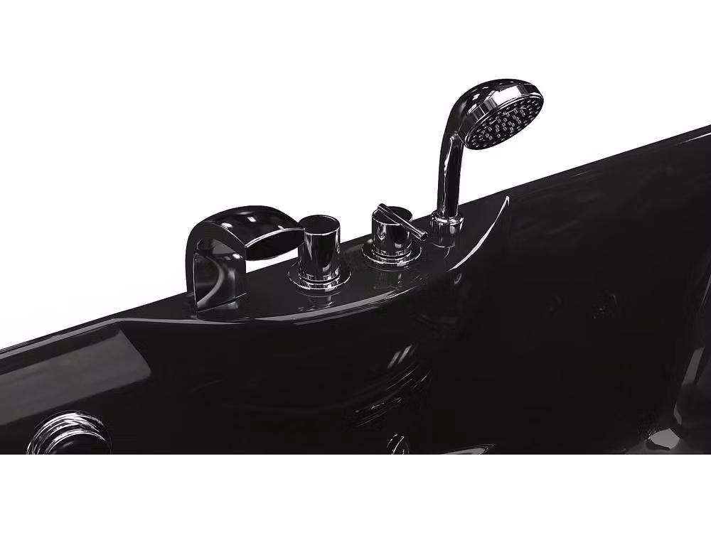 Vente-unique Black Whirlpool Bath, 1 Seater, Right-Handed, W/D/H: 150 x 75 x 54.5 cm – 3