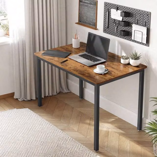 VASAGLE Industrial Rectangular Dining Table in Brown and Black, W/D/H: 120 x 70 x 75 cm