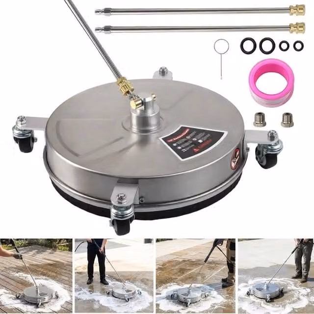SPETLEK Commercial 15 inch Flat Surface Cleaner in Silver Stainless Steel, 100g