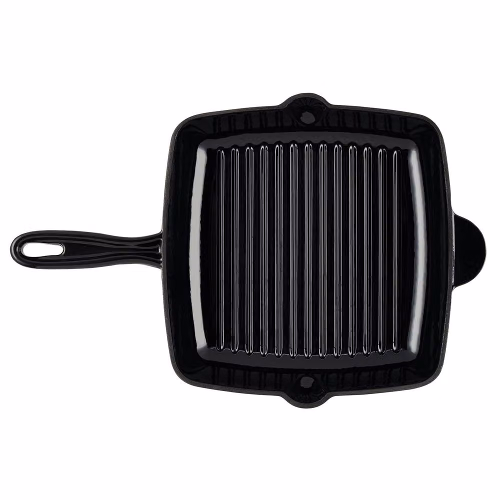 Cooks Professional 2 Piece Enamelled Cast Iron Frying Pan and Skillet Set in Black – 3