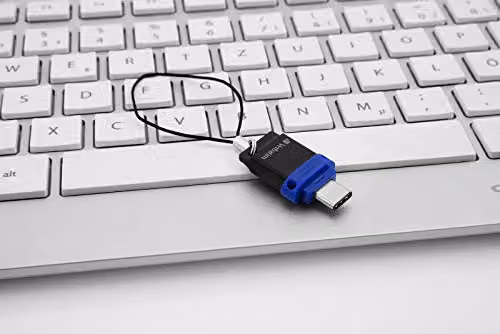Verbatim Store n Go Dual USB 3.2 Gen 1 and USB-C 2-in-1 Flash Drive, 64GB, Blue/Black – 2