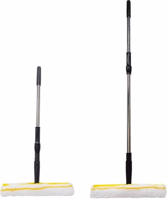 Nordara Telescopic Window Cleaning Kit with Squeegee, Microfibre Cloth and Extendable Pole in Blue and Multicolour, Max Height: 120 cm