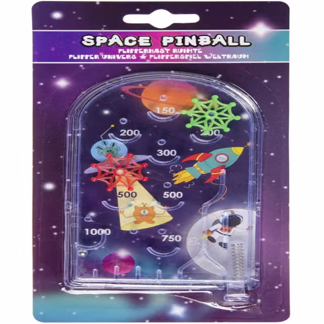 LG-Imports Pack of 12 Space Theme Metal Travel Pinball Games in White and Multicolour