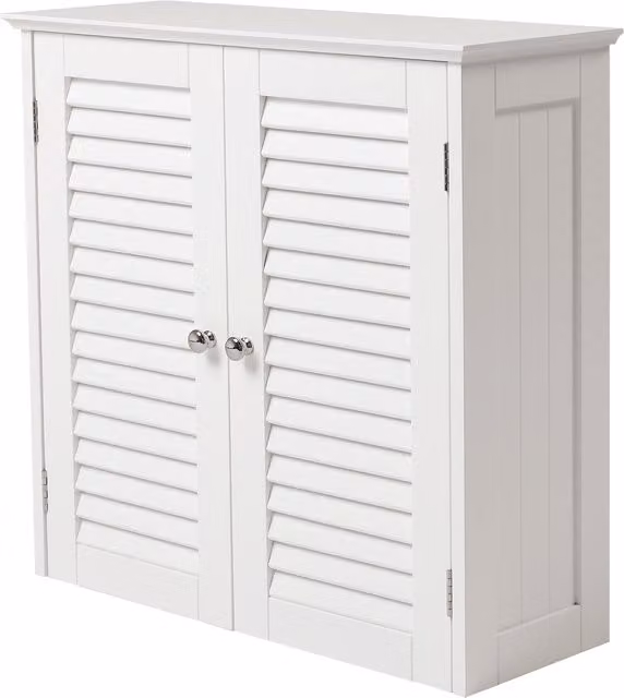 Komore White Roll Shutter Wall Mounted Display Cabinet