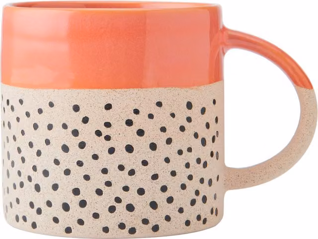 Mikasa Wax Resist Orange Stoneware Mug, 390ml, Pink