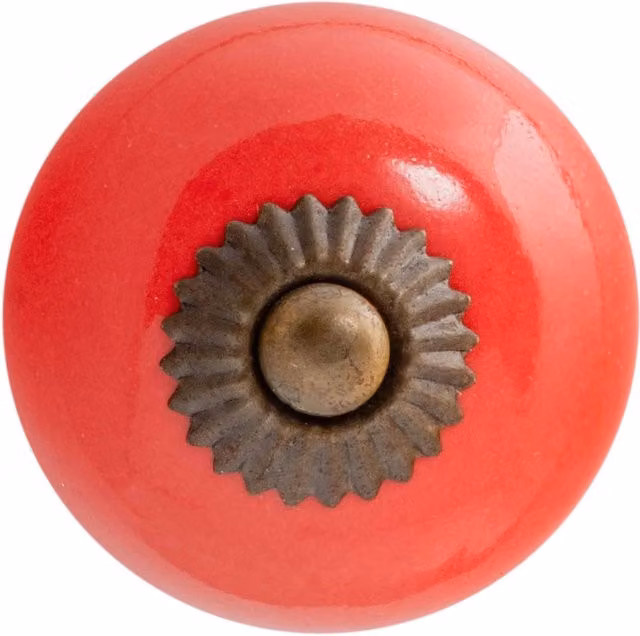 Nicola Spring Red Polished Ceramic Cupboard Drawer Knob – 3