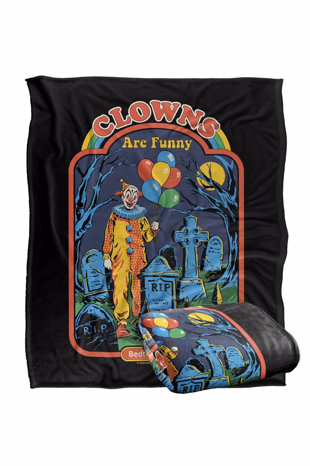 Steven Rhodes Clowns Are Funny Multicolour Super Soft Fleece Throw Blanket W/D/H: 152 x 127 cm – 2