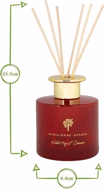 Nicola Spring Wild Fig & Cassis Scented Candle and Reed Diffuser Set in Red