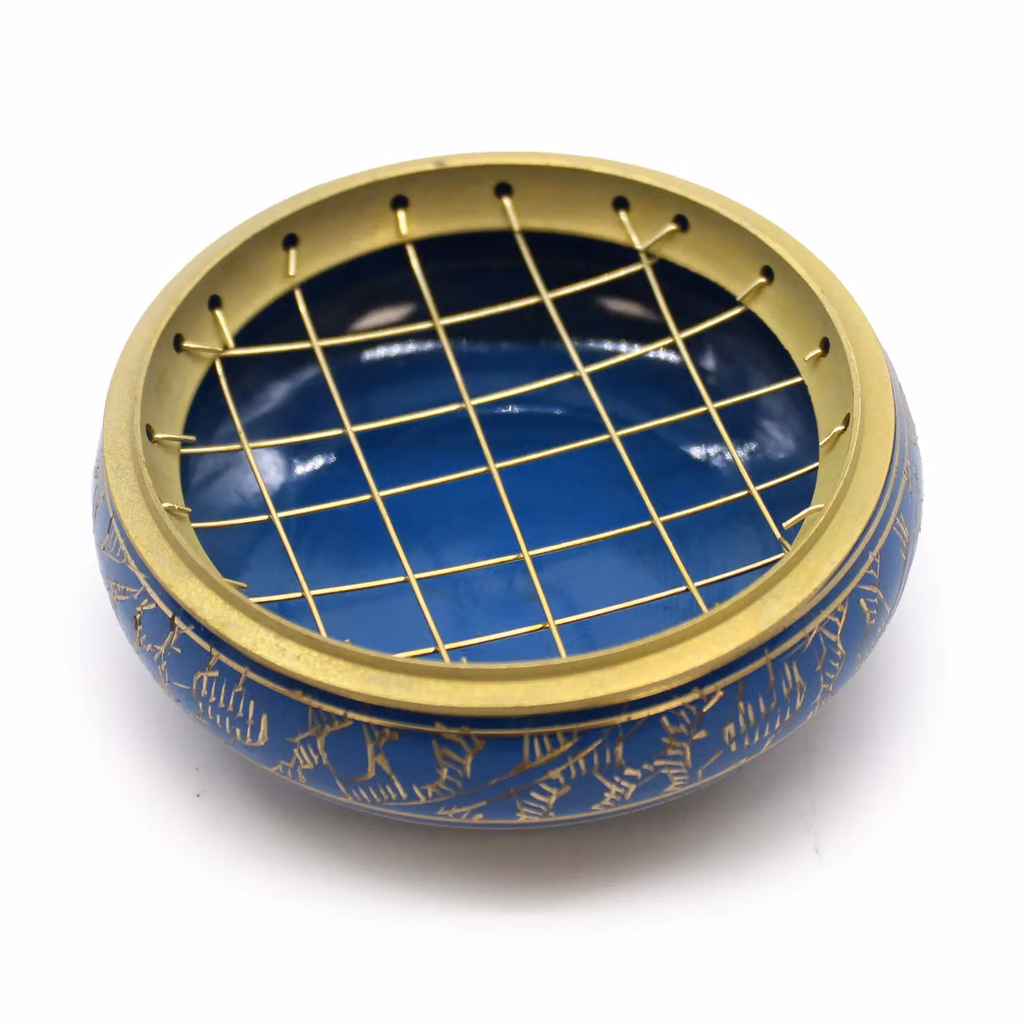 KDMD Chakra Charcoal Incense Jar Third Eye in Blue and Gold – 2