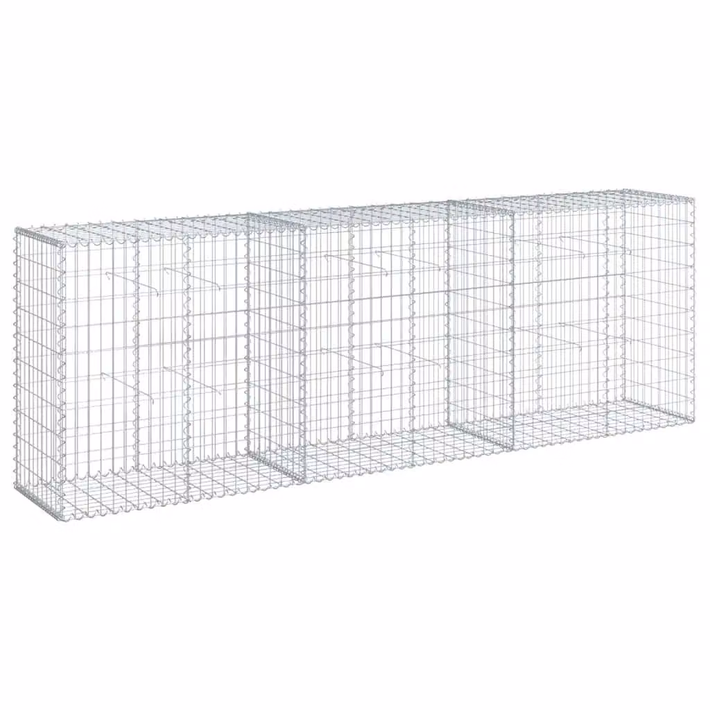 Berkfield Home Silver Galvanised Steel Gabion Basket with Cover, W: 300 cm, D: 50 cm, H: 100 cm – 2