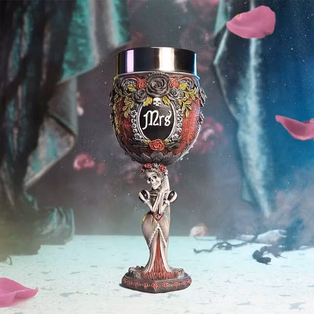 Nemesis Now Mrs Goblet Floral Figurine, Red and Multicolour, Height: 21 cm