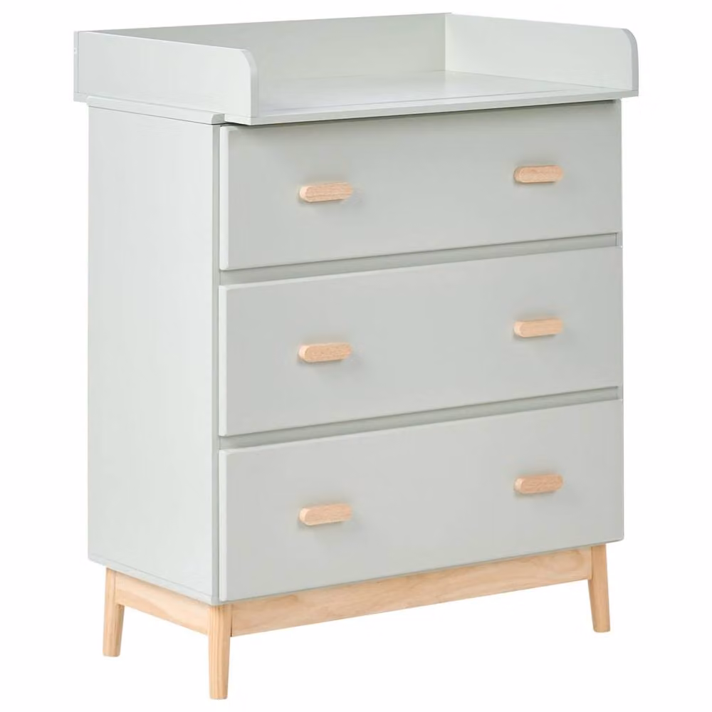 Wyld and Coco Scandinavian Style Changing Table Dresser in Light Green MDF with Drawers – 2