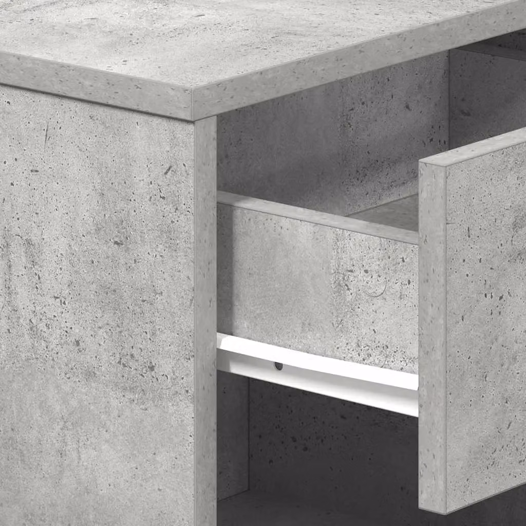 Berkfield Home Set of 2 Bedside Cabinets with Drawer in Concrete Grey and Brown, W: 39 cm, D: 28 cm, H: 41 cm – 3