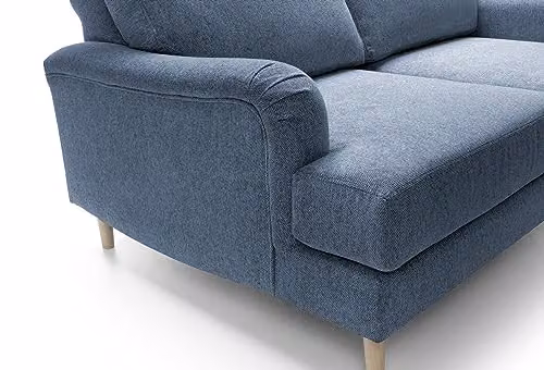 Abakus Direct Harper 3 Seater Sofa in Blue Smart Chenille Fabric – 3