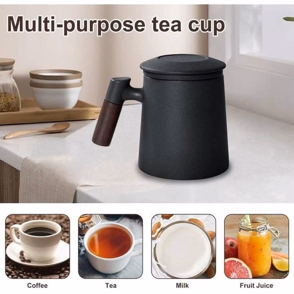 PAWNORA Ceramic Tea Infuser Mug in Black or Blue – 3