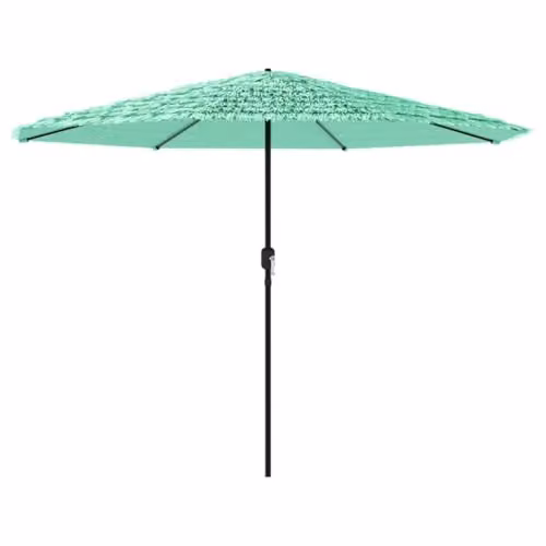 vidaXL Garden Parasol with Steel Pole and Polyester Canopy, Green, W/D/H: 288 x 288 x 225 cm