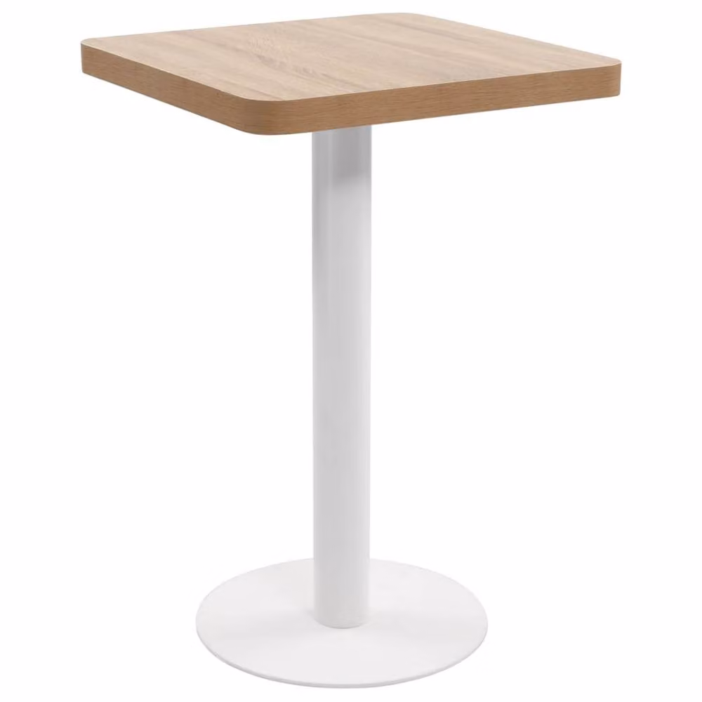 Berkfield Home Elegant Bistro Table in Light Brown and White, W/D/H: 50 x 50 x 75 cm – 2