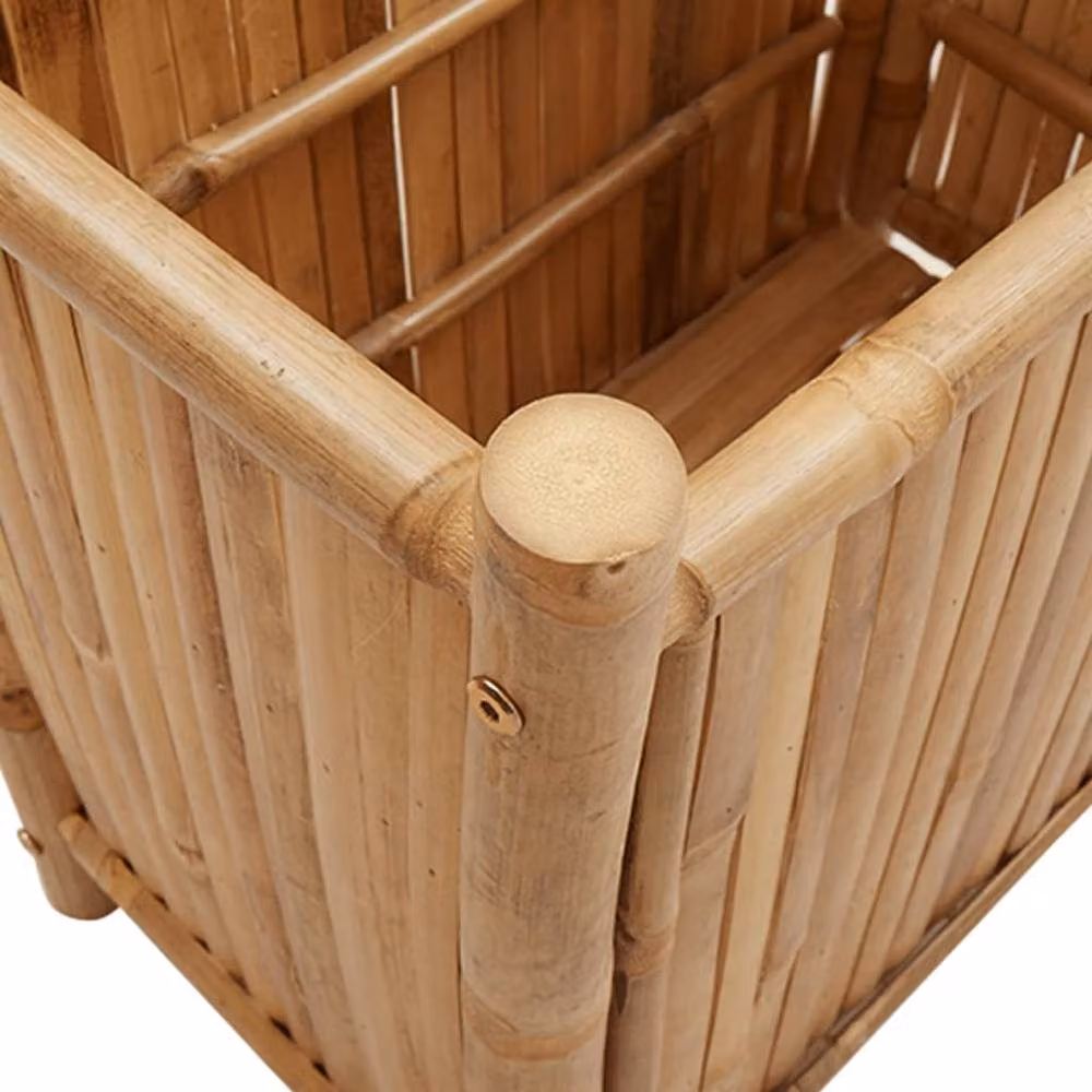 Berkfield Home Bamboo Planter Tub in Brown, W/D/H: 30 x 50 x 50 cm – 3