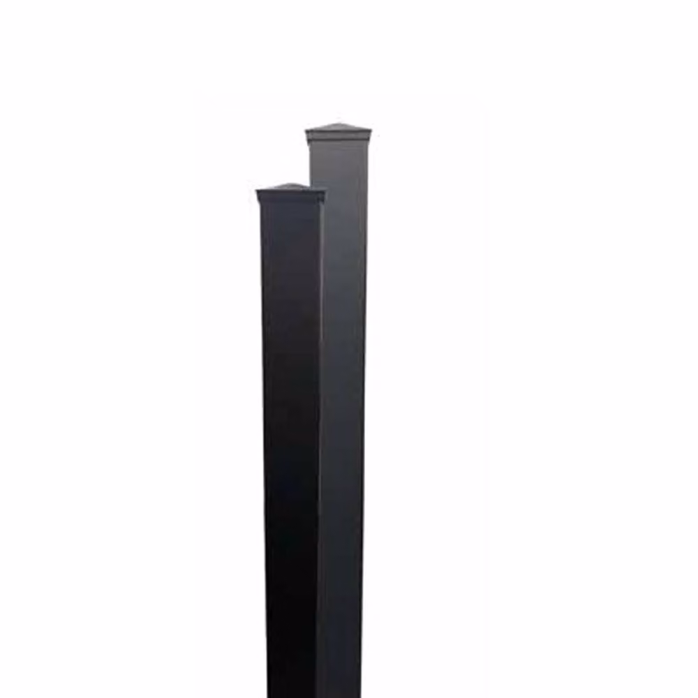 Ready Made Gates Black Aluminium Surface-Mounted Rectangular Pedestrian Gate Post H: 240 cm, W: 5 cm, D: 5 cm – 2