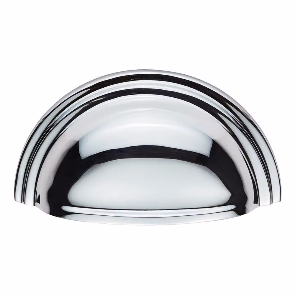 Loops 4-Pack Victorian Cup Pull Handles in Polished Chrome, Fixing Centres: 76mm – 2