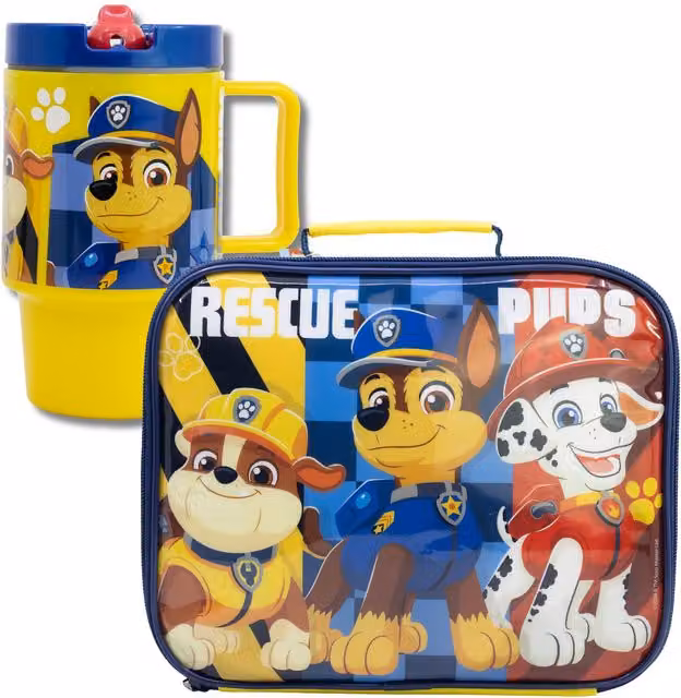 Paw Patrol 2 Piece Insulated and Microwave Safe Packed Lunch Set in Yellow
