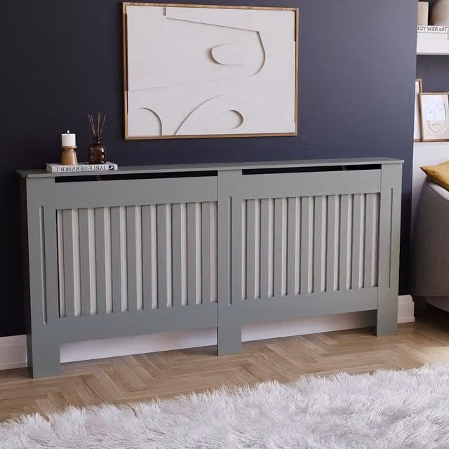 Vida Designs Chelsea Radiator Cover in Grey, Width: 172 cm