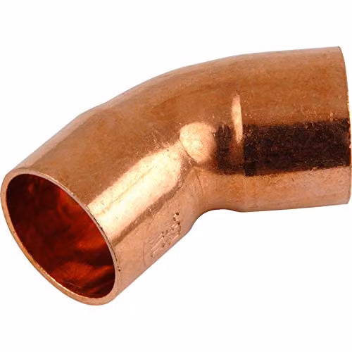 LP Supplies 22mm 45 Degree Copper End Feed Elbow