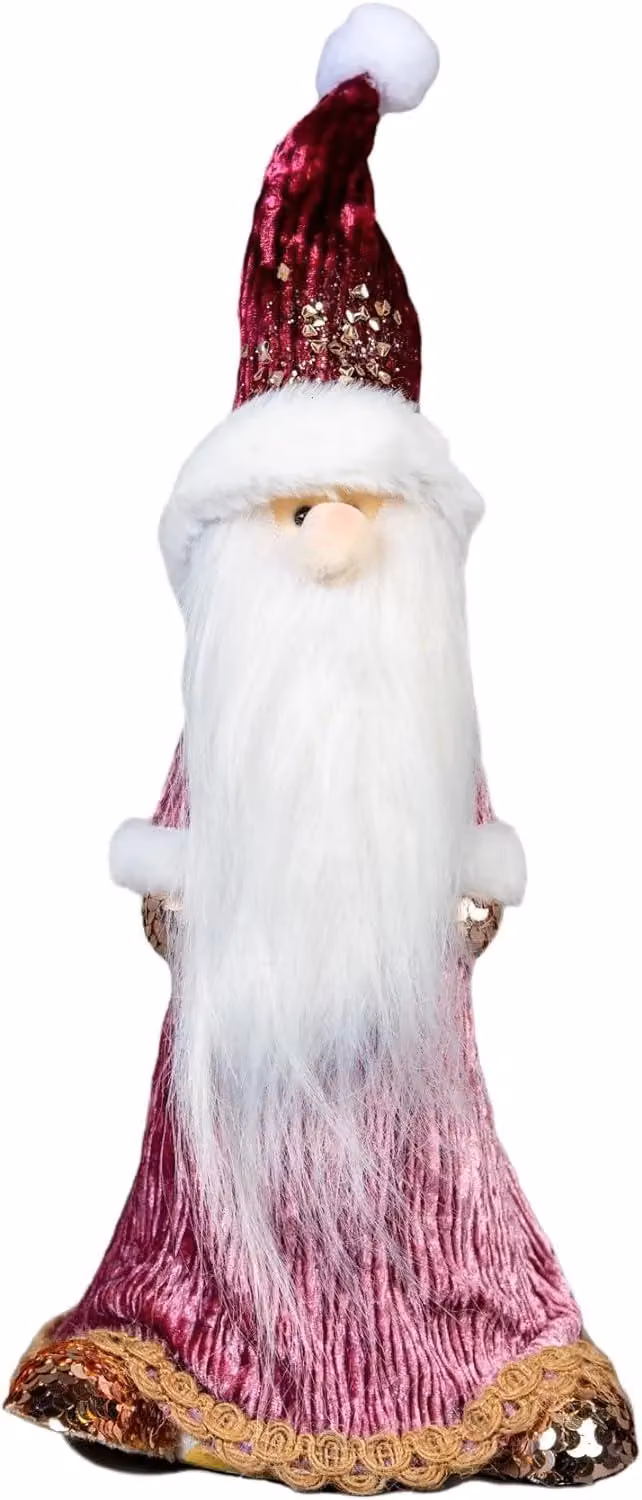 Shatchi Pink Burgundy Santa Christmas Tabletop Figurine, Height: 66 cm – 3