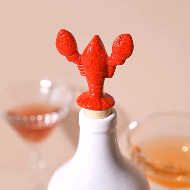 Lisa Angel Red Lobster Ceramic Airtight Cork Bottle Stopper