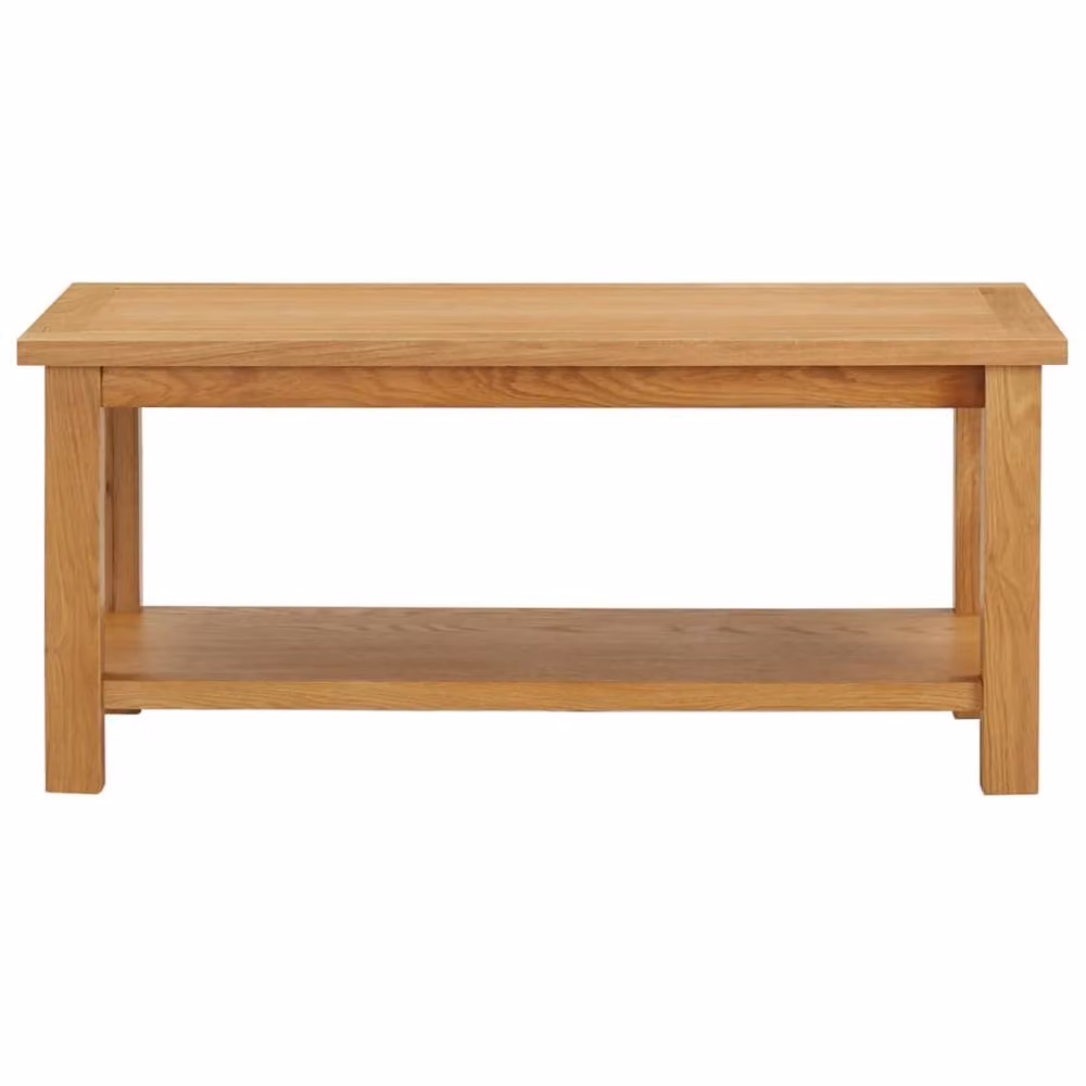 Berkfield Home Solid Oak Coffee Table in Brown, W/D/H: 90 x 45 x 40 cm – 2