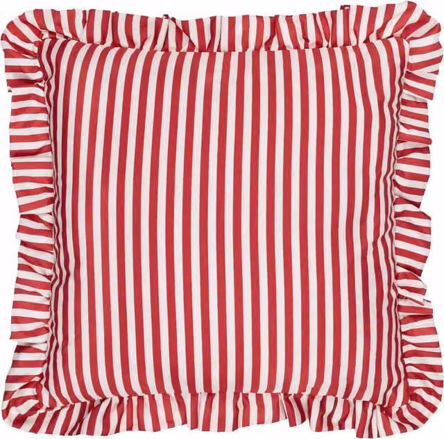 Make It A Home Millie Ruffle Striped Outdoor Cushion Cover in Red