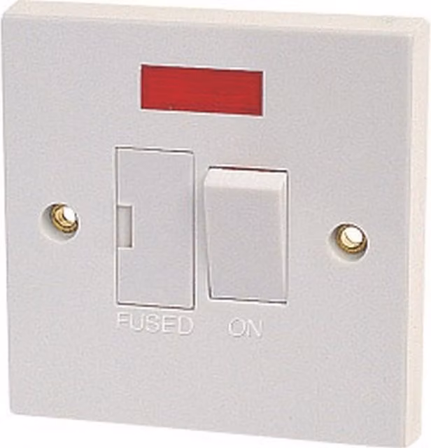 Dencon White 13A Switched Fused Spur with Pilot Lamp to BS1363
