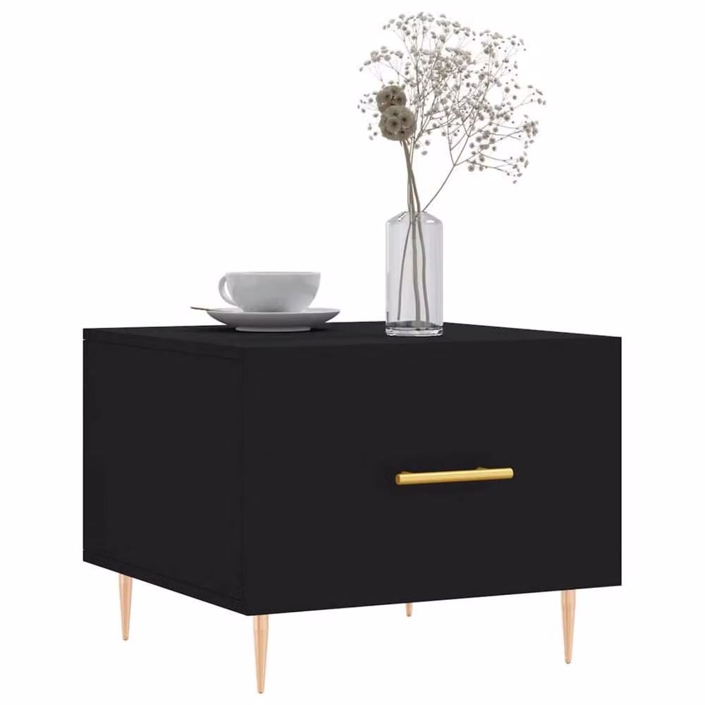 Berkfield Home Black Square Coffee Table W/D/H: 50 x 50 x 40 cm – 3