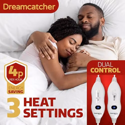 Dreamcatcher Sherpa Double Electric Blanket in White, W/D/H: 140 x 200 cm – 3