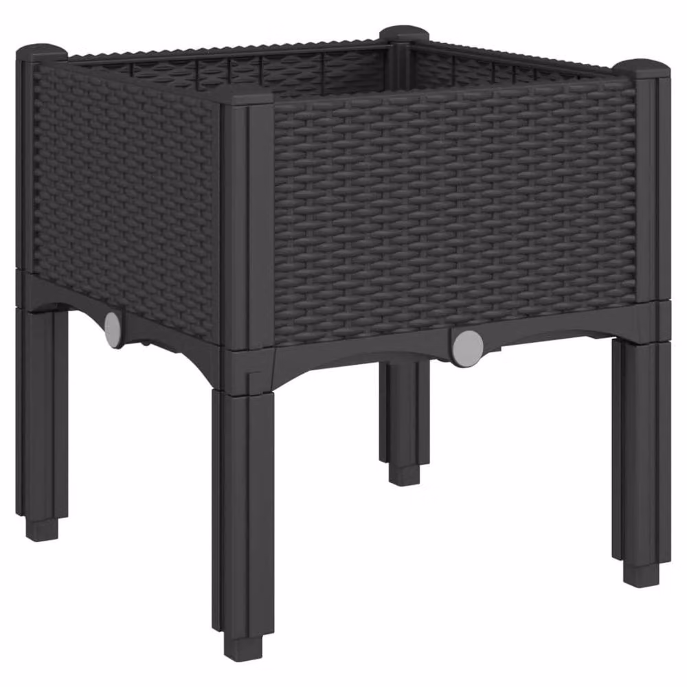 Berkfield Home Garden Planter with Legs, Black, W/D/H: 40 x 40 x 42 cm – 2