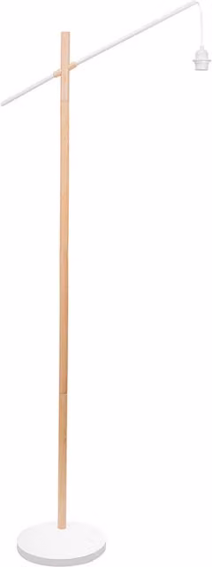 ValueLights Adrianna Scandinavian Arc Floor Lamp Base in White, Yellow and Natural Wood