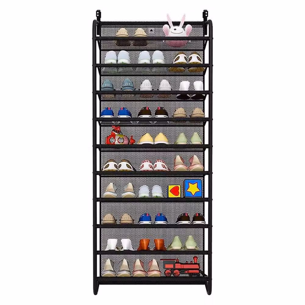 EONLION Black Metal Over Door Hanging Shoe Rack for 30 Pairs – 3