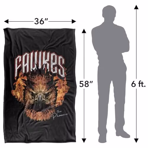 LOGOVISION Harry Potter Fawkes The Phoenix Flames Super Soft Silky Touch Fleece Throw Blanket, Multicolour, W: 91.44 cm, L: 147 cm – 4