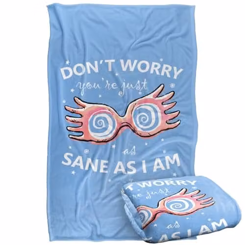 Warner Bros. Harry Potter Luna Lovegood Spectrespecs White and Multicolour Super Soft Fleece Throw Blanket