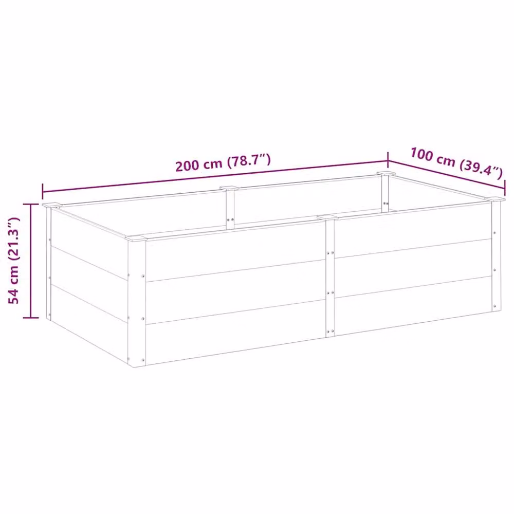 Berkfield Home Garden Grey WPC Raised Bed W/D/H: 200 x 100 x 54 cm – 2