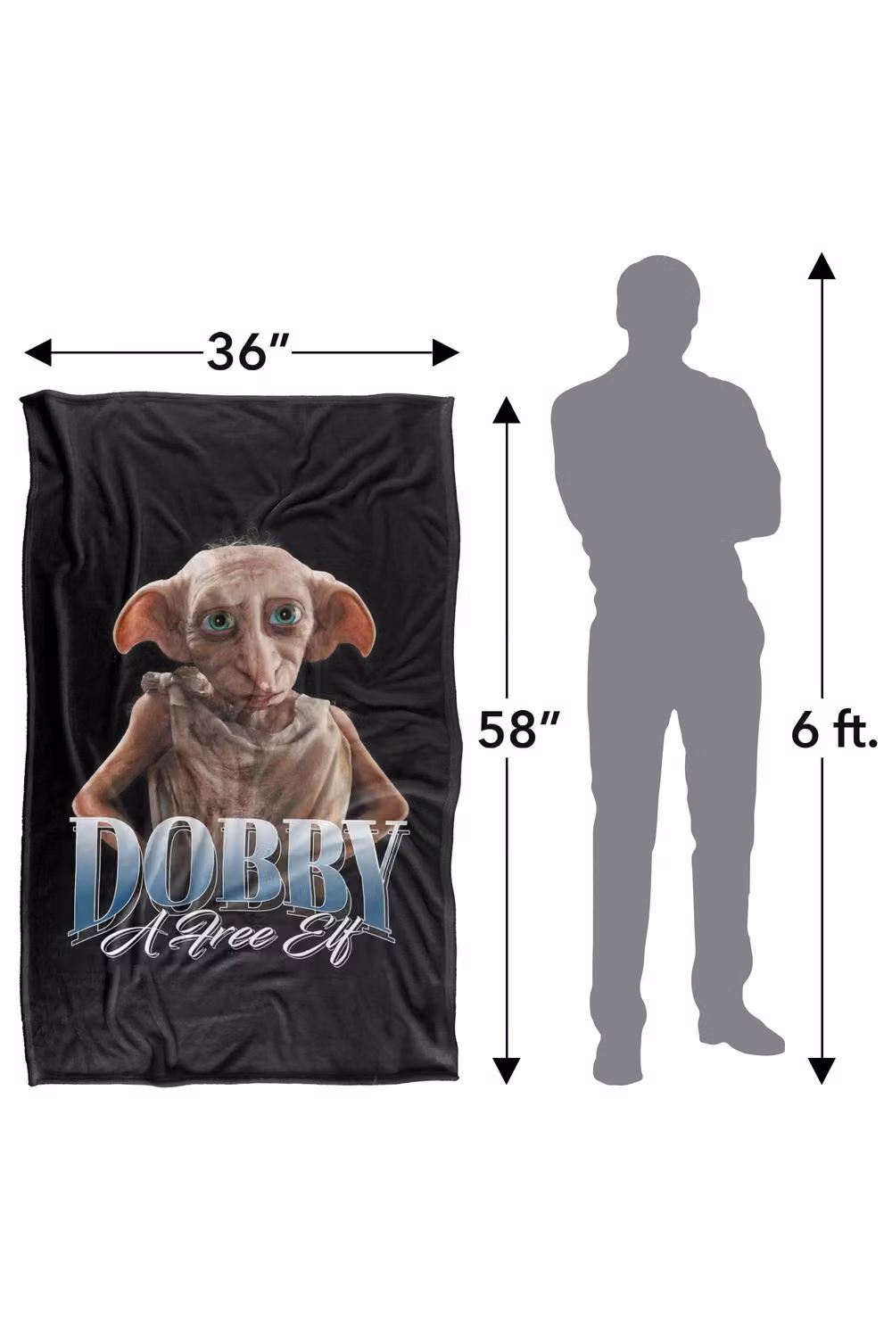 LOGOVISION Harry Potter Dobby The Elf Homage Super Soft Fleece Throw Blanket, Multicolour – 8