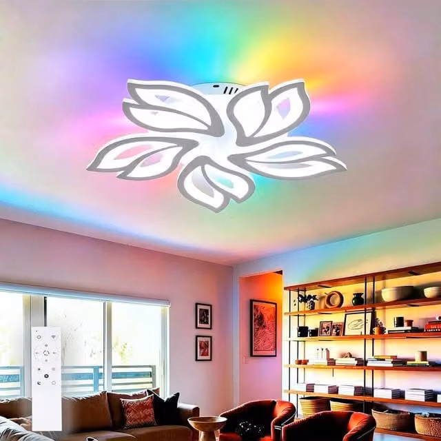 NESTLUNE Dimmable RGBW LED Flush Ceiling Light in White