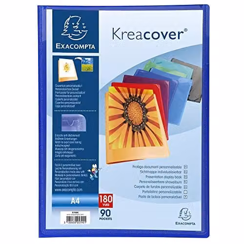 Exacompta Kreacover Chromaline A4 Display Book with 90 Pockets in Multicolour – 1